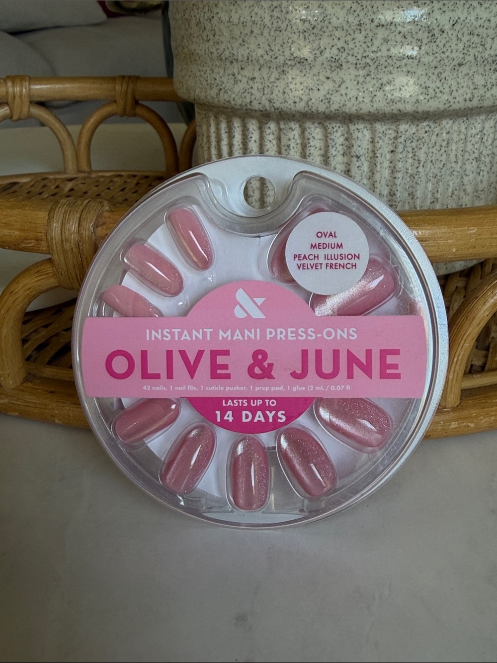 Pink Instant Mani Press-Ons - Peach Illusion